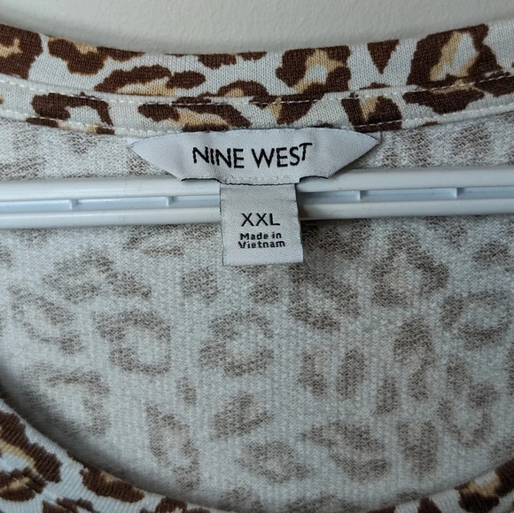 Nine West Animal Print Leopard Shift  T Shirt Dress XXL Plus Size - Picture 9 of 10